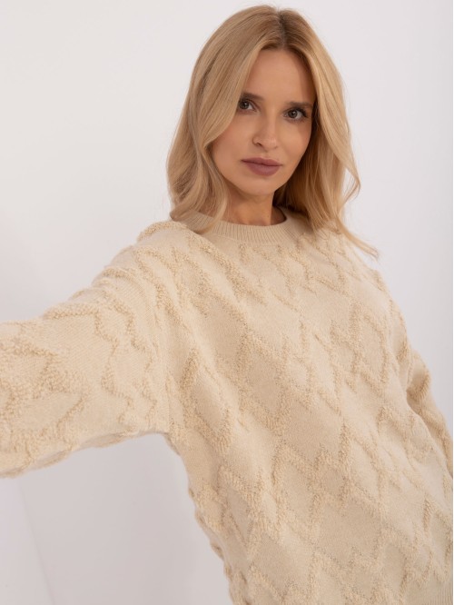 Sweter-AT-SW-2361.61-jasny beżowy 2