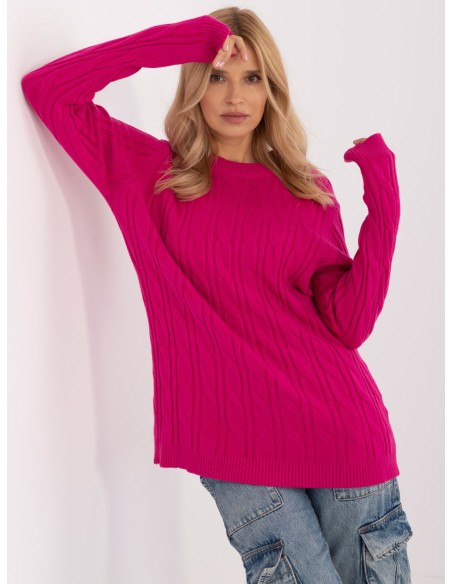 Sweter-AT-SW-2343.88-fuksjowy