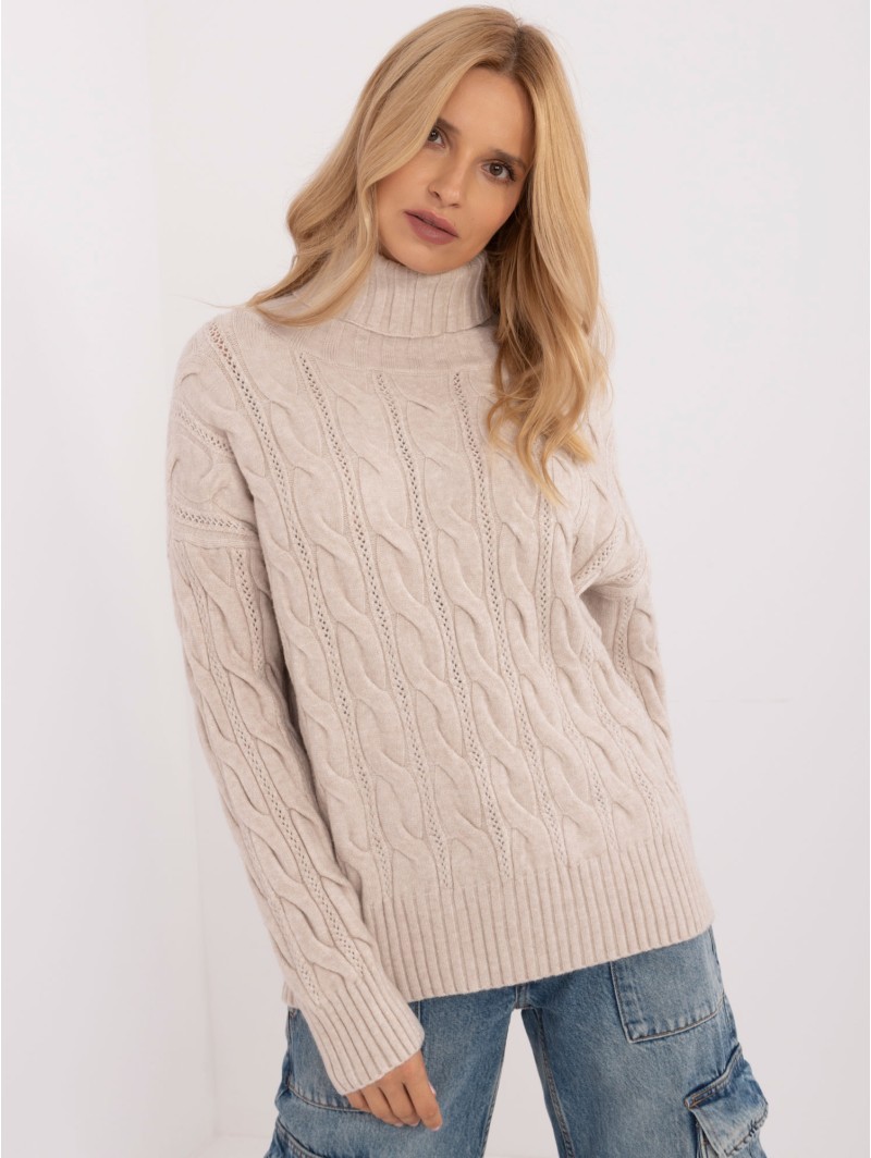 Sweter-AT-SW-23445.00-jasny beżowy