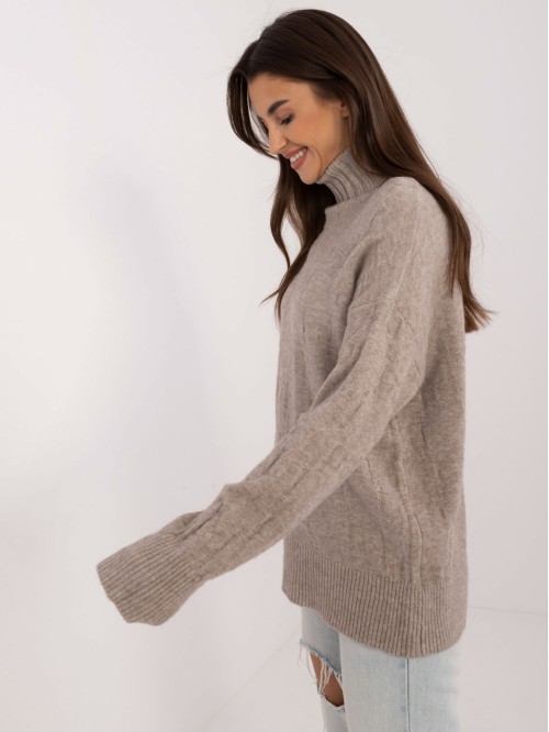 Sweter-AT-SW-2342-1.35-ciemny bezowy 2
