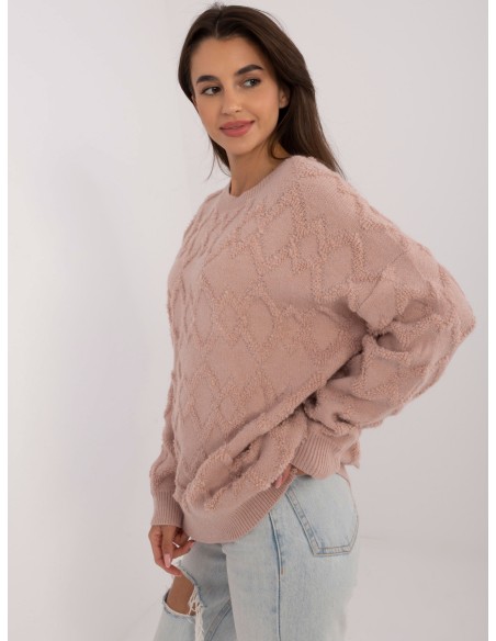 Švelnus tekstūrinis megztinis su rombais