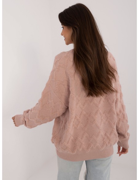 Švelnus tekstūrinis megztinis su rombais