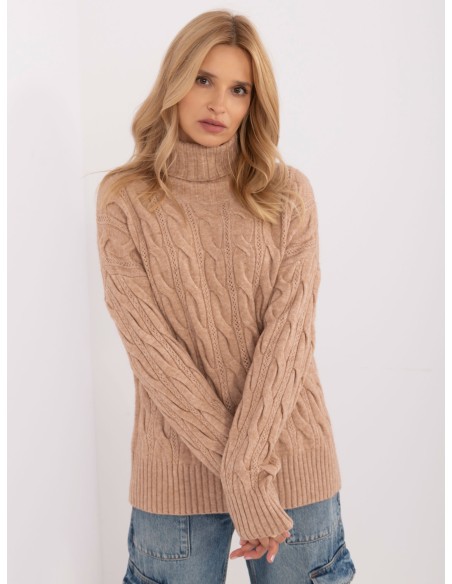 Sweter-AT-SW-23445.00-camelowy