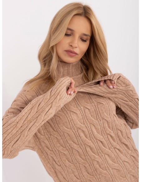 Sweter-AT-SW-23445.00-camelowy