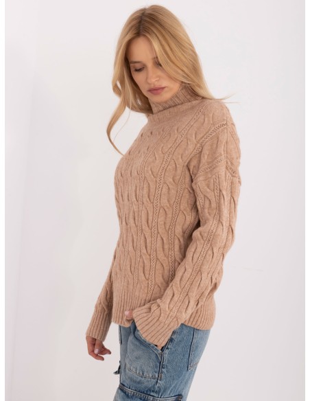 Sweter-AT-SW-23445.00-camelowy
