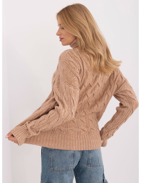 Sweter-AT-SW-23445.00-camelowy