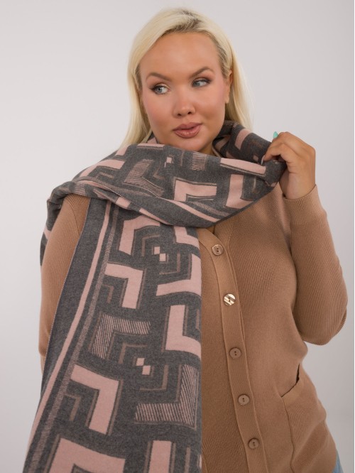 Szalik-AT-SZ-23158.32-szaro-różowy 2