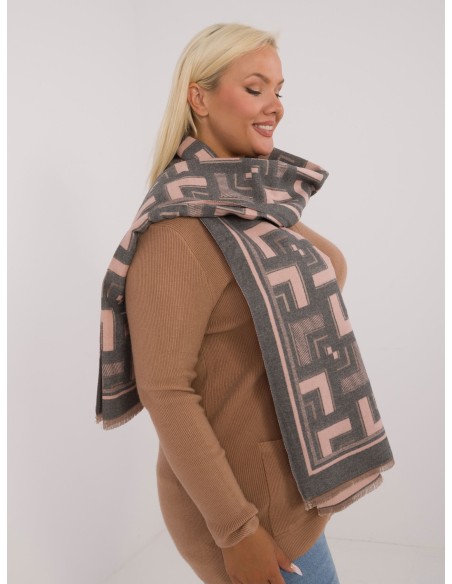 Szalik-AT-SZ-23158.32-szaro-różowy