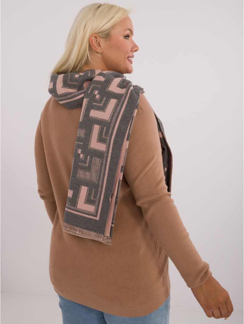 Szalik-AT-SZ-23158.32-szaro-różowy