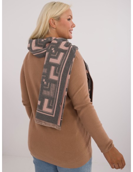Szalik-AT-SZ-23158.32-szaro-różowy
