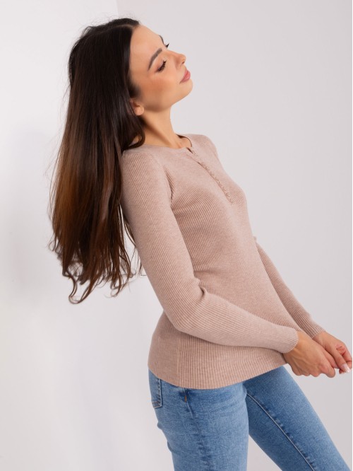 Sweter-PM-SW-Y-0078.87-ciemny bezowy 2