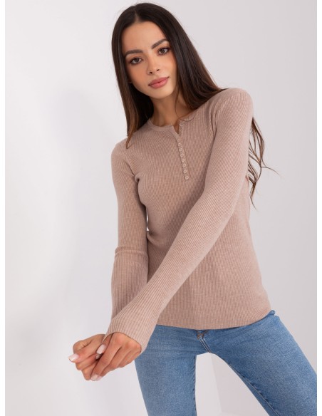 Sweter-PM-SW-Y-0078.87-ciemny bezowy