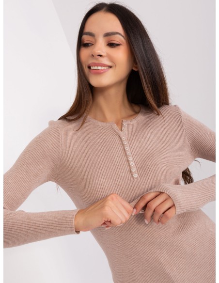Sweter-PM-SW-Y-0078.87-ciemny bezowy