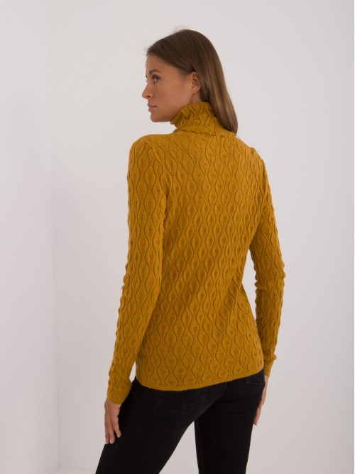 Struktūrinis viskozės megztinis aukšta apykakle 2