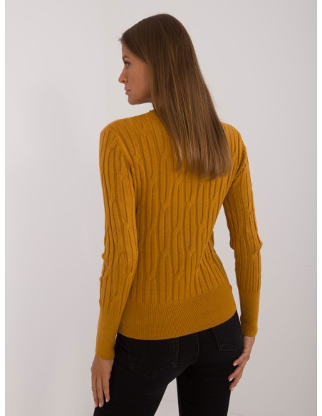 Sweter-AT-SW-2338-2.00-ciemny żółty