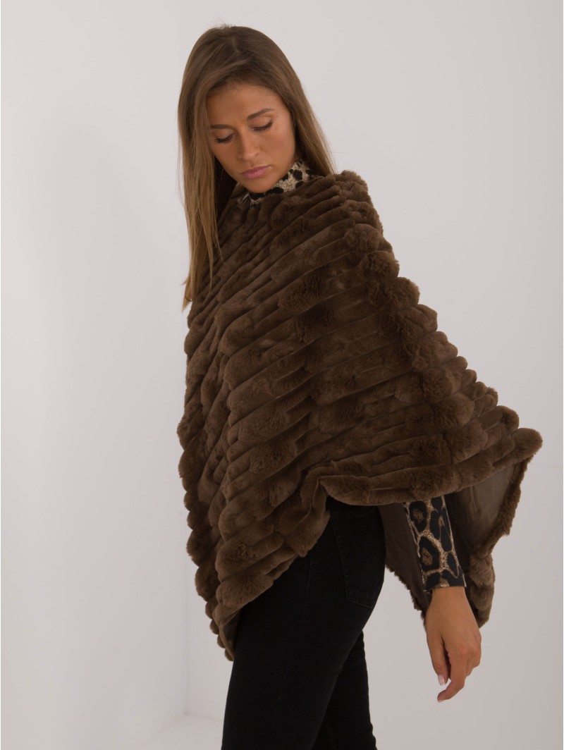 Poncho-AT-PN-2347.88-ciemny brązowy