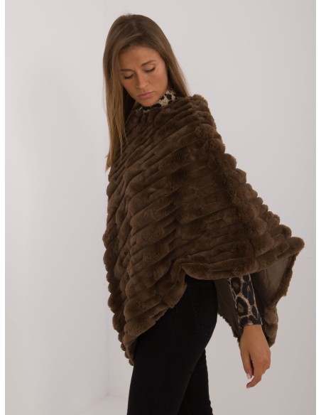 Poncho-AT-PN-2347.88-ciemny brązowy