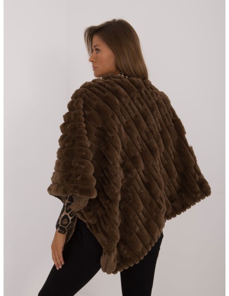 Poncho-AT-PN-2347.88-ciemny brązowy