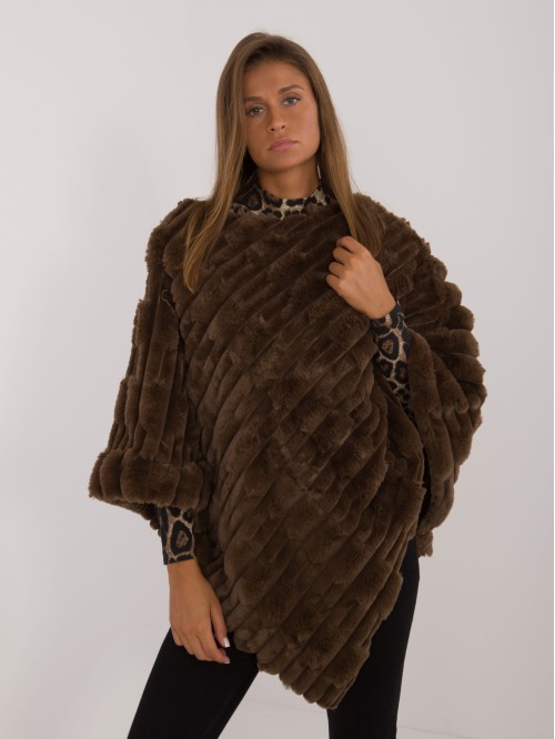 Poncho-AT-PN-2347.88-ciemny brązowy