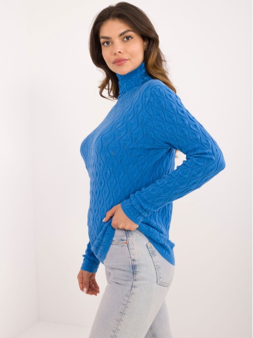 Struktūrinis viskozės megztinis aukšta apykakle 2