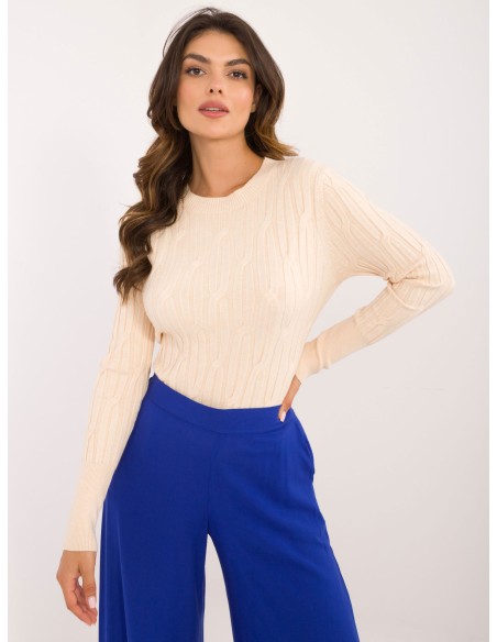 Sweter-AT-SW-2338-2.00-jasny beżowy