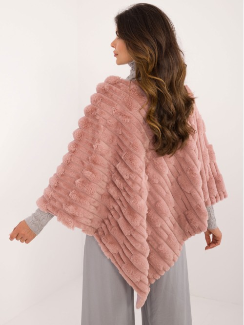 Poncho-AT-PN-2347.88-ciemny różowy 2