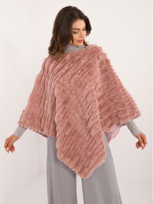 Poncho-AT-PN-2347.88-ciemny różowy