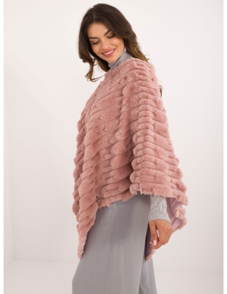 Poncho-AT-PN-2347.88-ciemny różowy