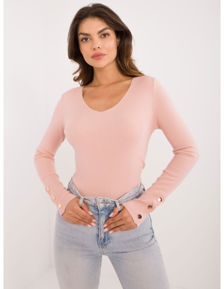 Sweter-AT-SW-2334.49-jasny różowy