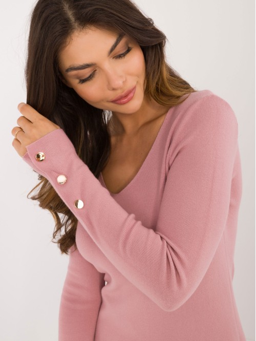Sweter-AT-SW-2334.49-ciemny różowy 2
