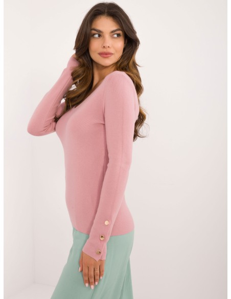 Sweter-AT-SW-2334.49-ciemny różowy