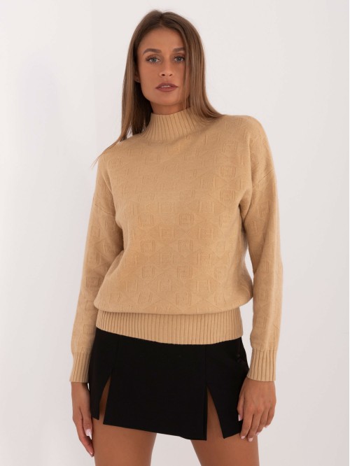 Sweter-AT-SW-2339.54-camelowy