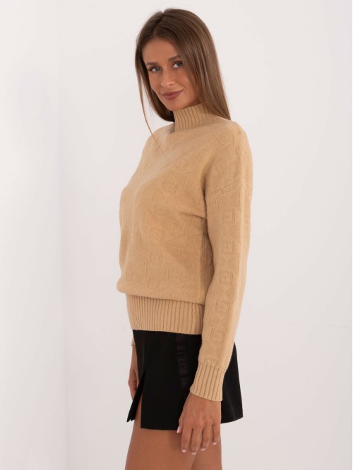 Sweter-AT-SW-2339.54-camelowy 2