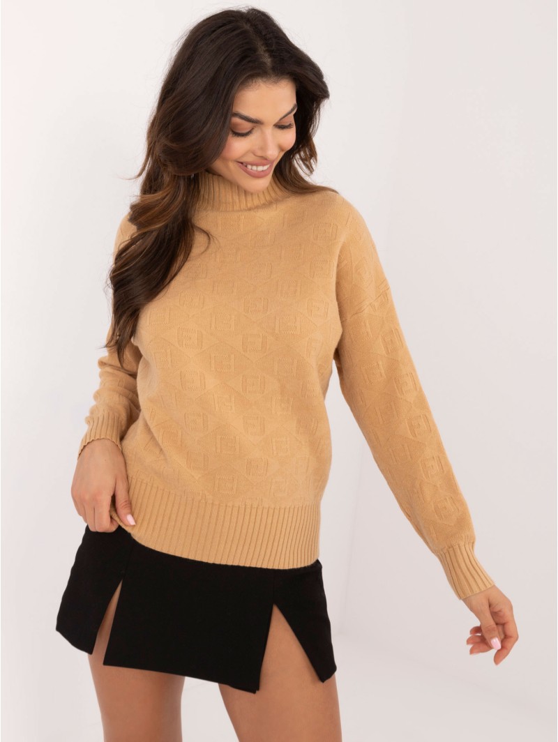 Sweter-AT-SW-2339.54-camelowy