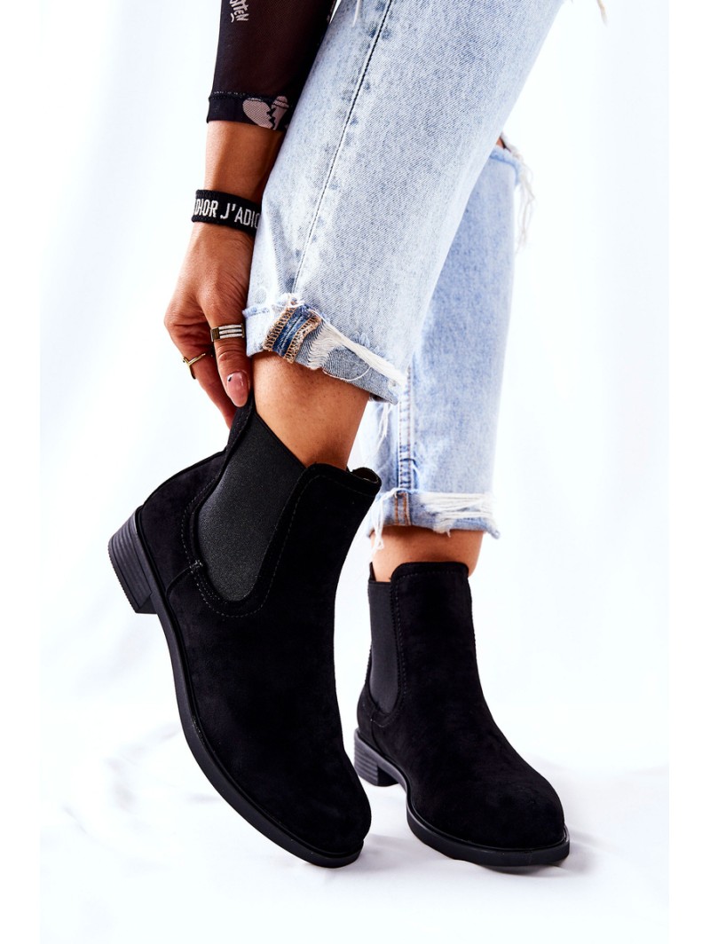 Suede Lace-up Boots Black Astate