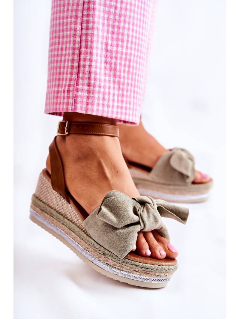 Sandalai Suede Wedge Green Natina