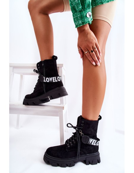 Suede High Boots With Warming Black Danity