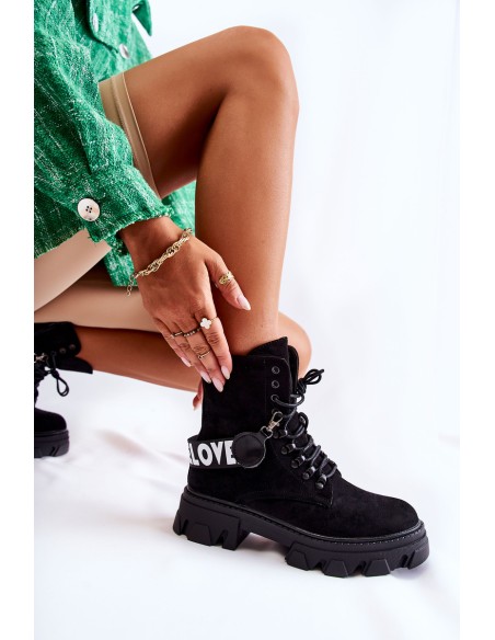 Suede High Boots With Warming Black Danity