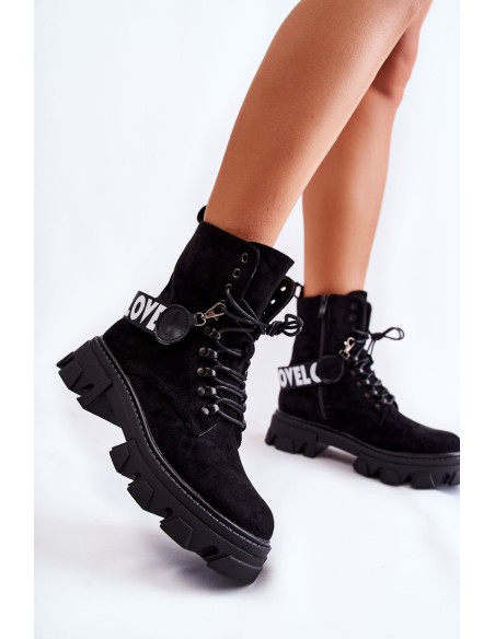 Suede High Boots With Warming Black Danity
