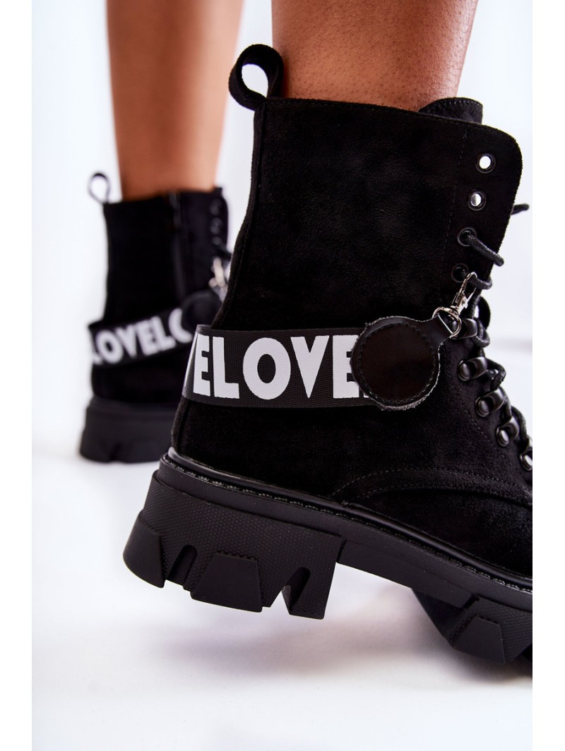 Suede High Boots With Warming Black Danity