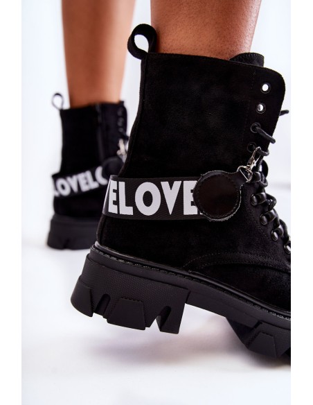 Suede High Boots With Warming Black Danity