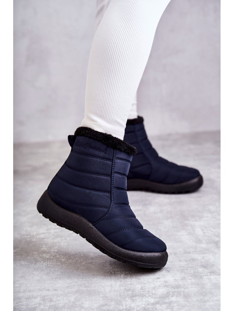 Women's warm snow boots navy blue Mezyss