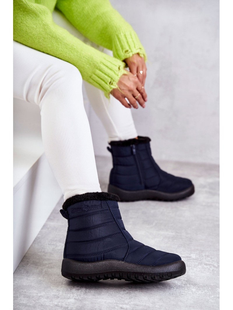 Women's warm snow boots navy blue Mezyss