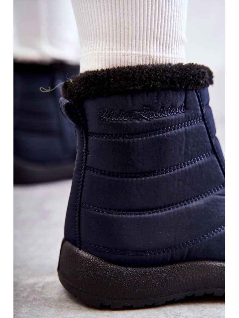 Women's warm snow boots navy blue Mezyss