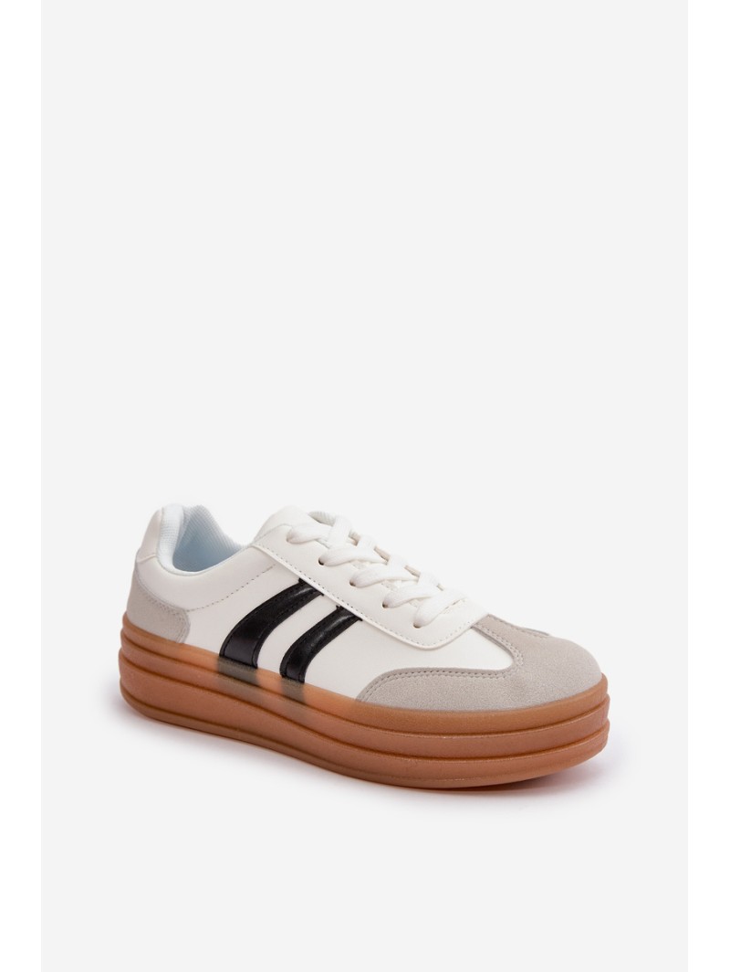 Women's Platform Sneakers White-Grey Nesonice