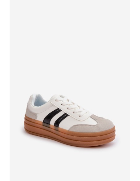 Women's Platform Sneakers White-Grey Nesonice