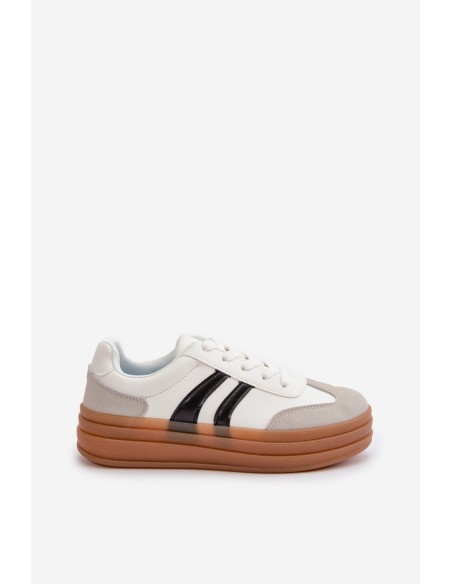 Women's Platform Sneakers White-Grey Nesonice