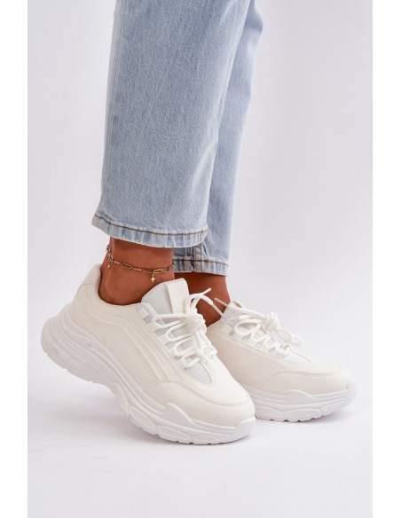 Sneakers Women Sport Shoes Thick Sole White Lerila
