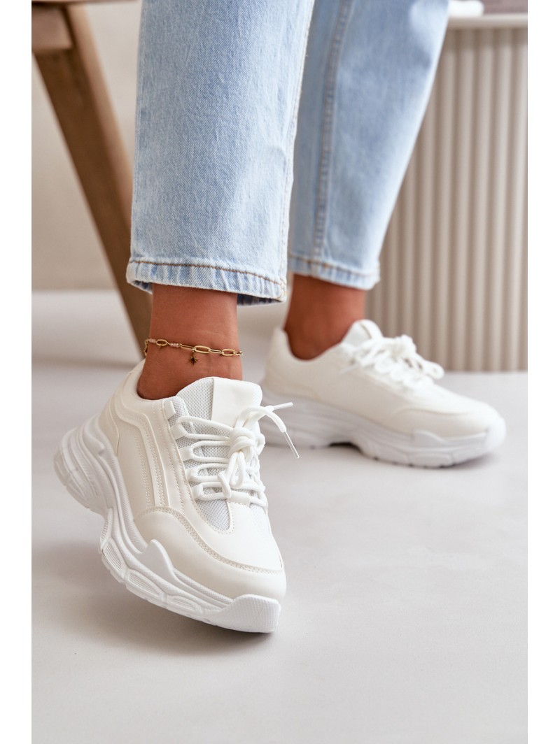 Sneakers Women Sport Shoes Thick Sole White Lerila