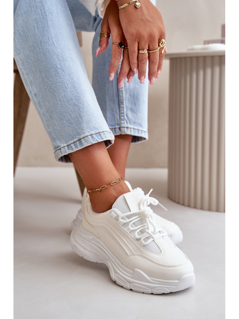 Sneakers Women Sport Shoes Thick Sole White Lerila